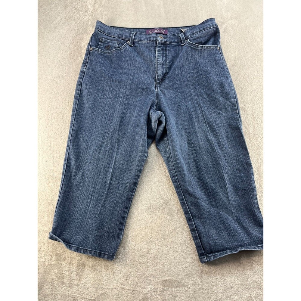 Gloria Vanderbilt Amanda Capri Jeans Womens 16 Blue Medium Wash Casual